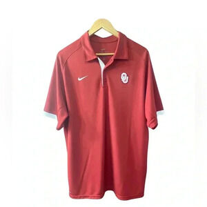 Nike DriFit Men's Oklahoma Sooners OU Maroon Athletic Polo Shirt Size L